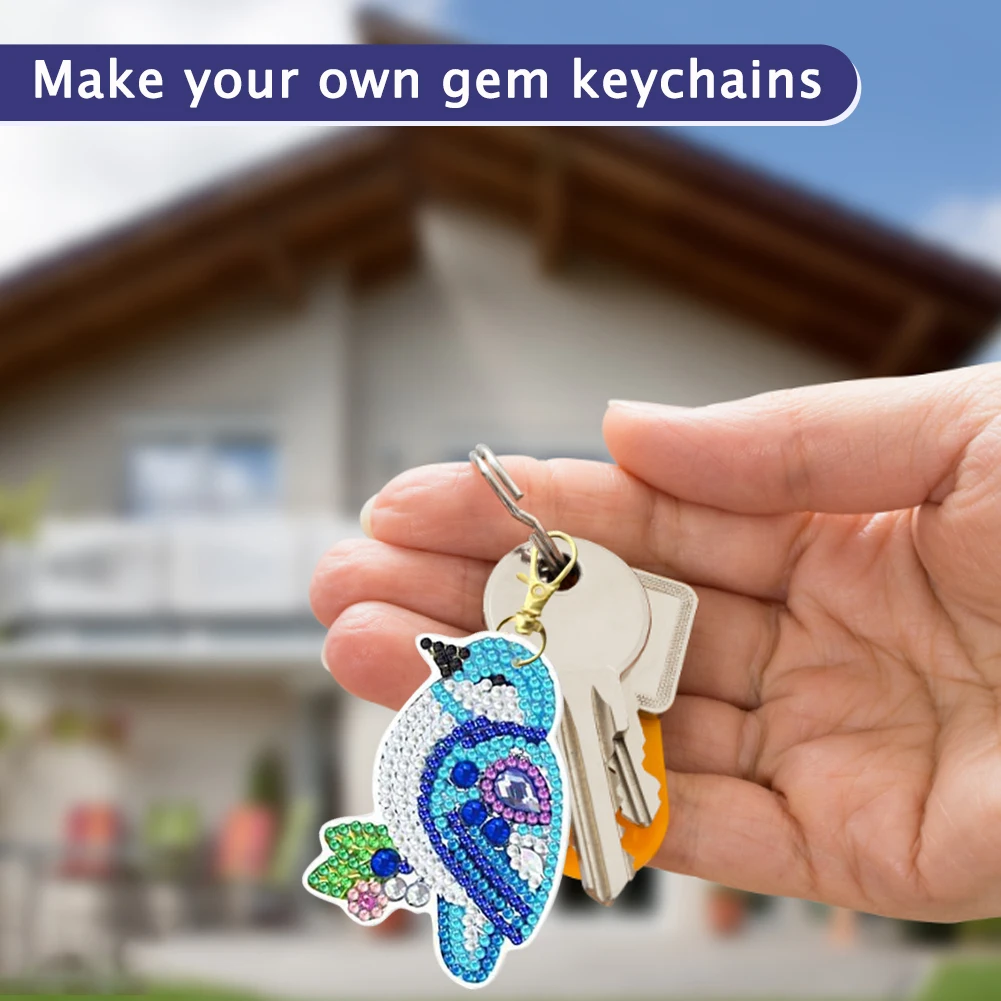 

8 шт., набор брелоков для ключей с рисунком птицы