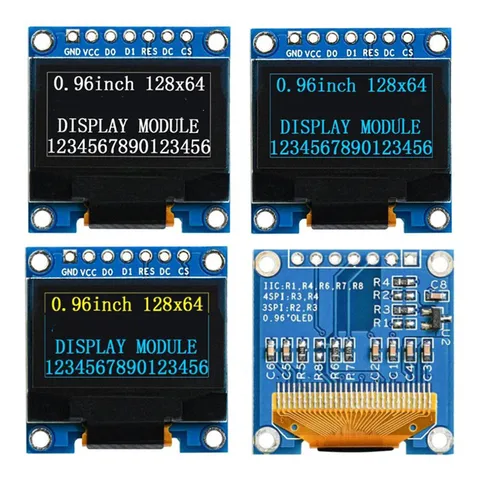 OLED-дисплей Maithoga 0,96", белый/синий/желтый, SPI, 128*64