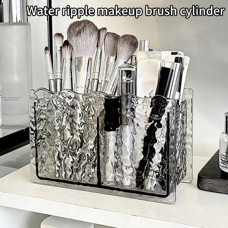 Коробка-органайзер Для Макияжа С 2 Отверстиями И Держателем Кистей Хранения