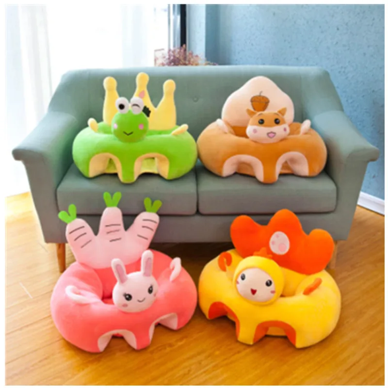 

Baby Sofa Support Seat Cover Plush Chair Learning To Sit Comfortable Cartoon Toddler Nest Puff Washable without Filler Cradle SW