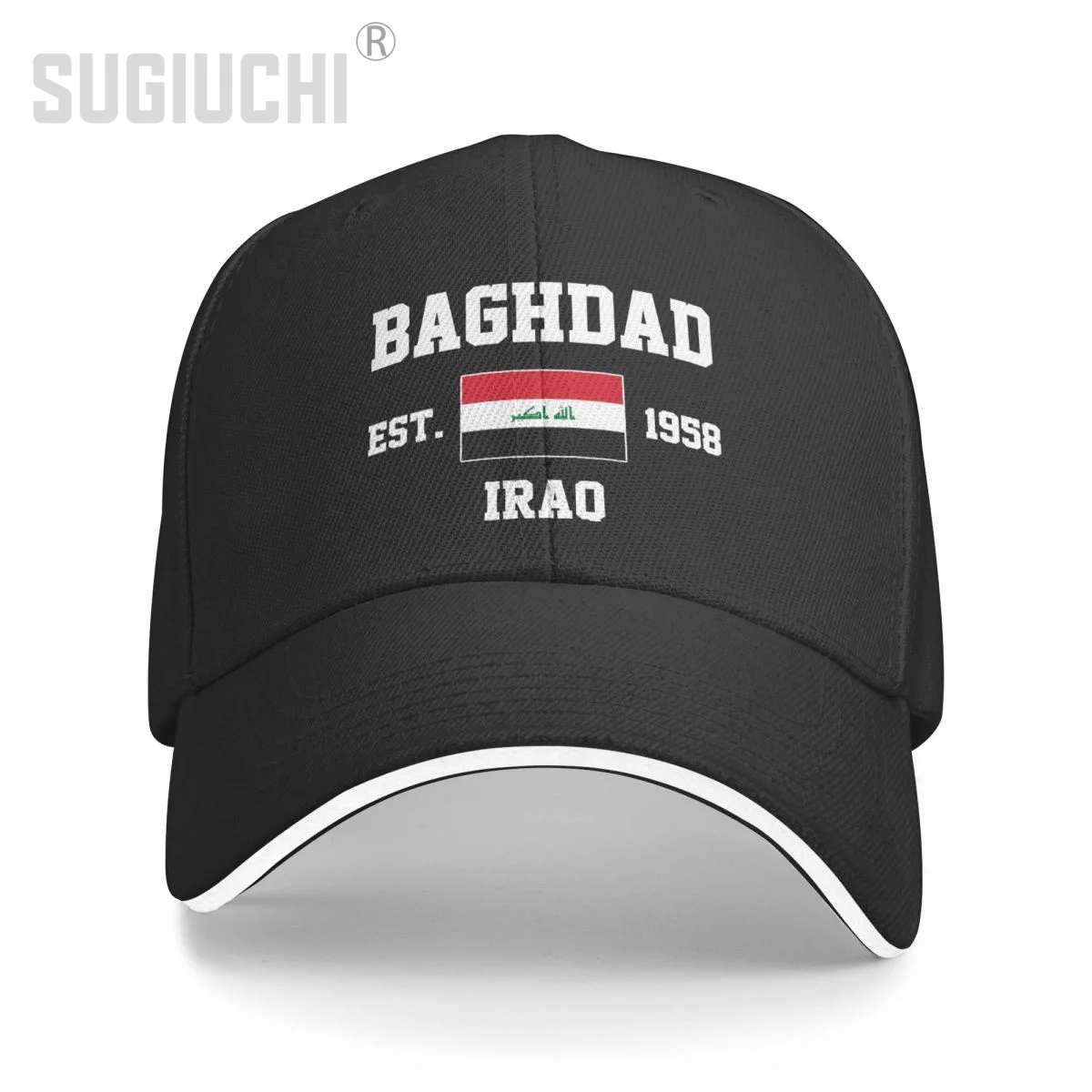 

Baseball Cap Iraq EST.1958 Baghdad Capital Men Women Unisex Hip Hop Sandwich Caps Snapback Golf Hat Fishing