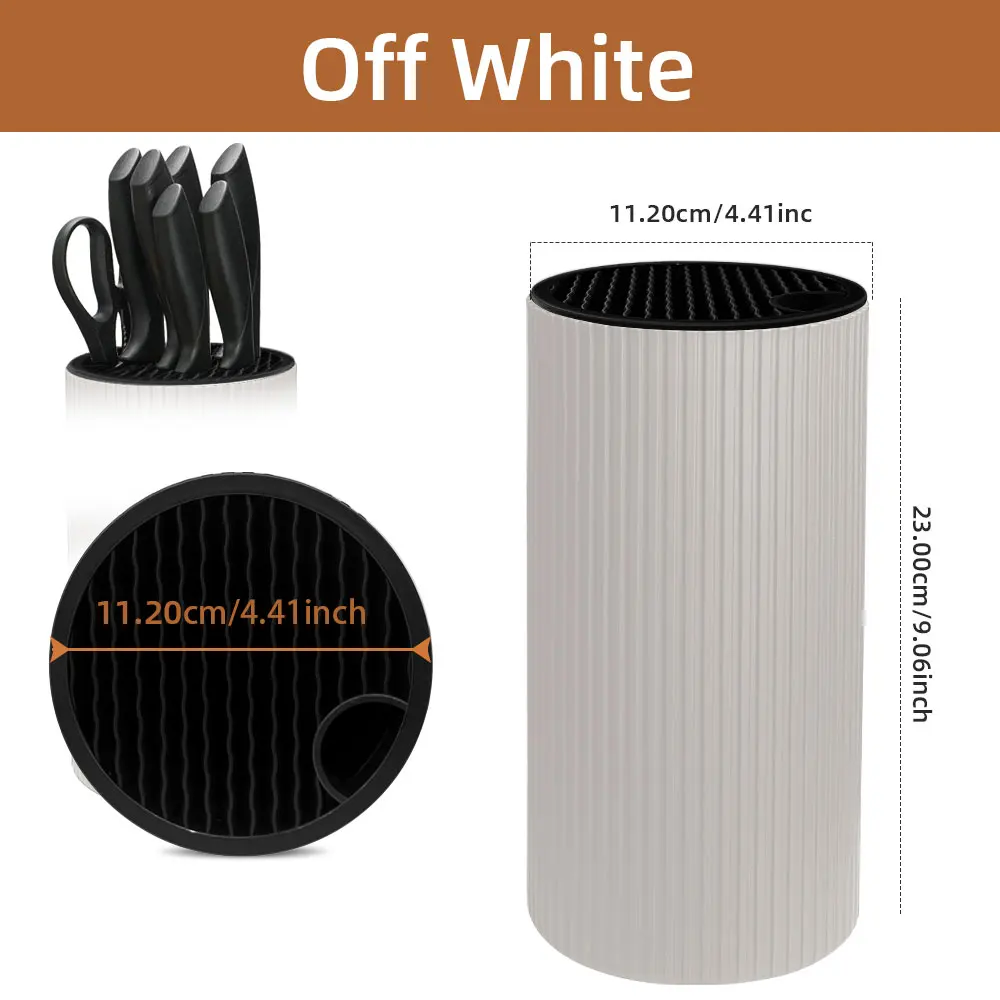 

Подставка Для Кухонных Ножей 8,8 Дюйма, Керамическая, С Пластиковыми Вставками, Прочный Блок Для Хранения Кухонных Инструментов