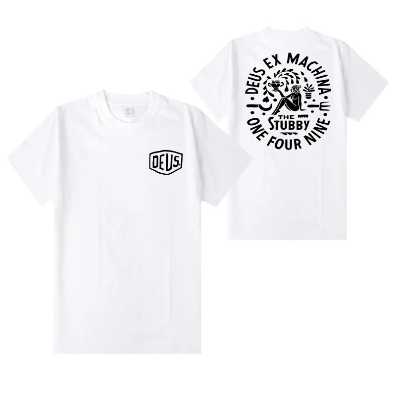 Летняя модная футболка 2024 для мужчин и женщин DEUS Ex Machina хлопковая с короткими
