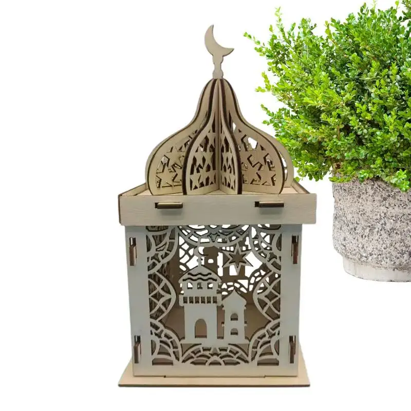 

Eid Decorations Moon Pentagram DIY Wooden Craft Decor Beautiful And Exquisite Eid Festival Decoration For Home And Office