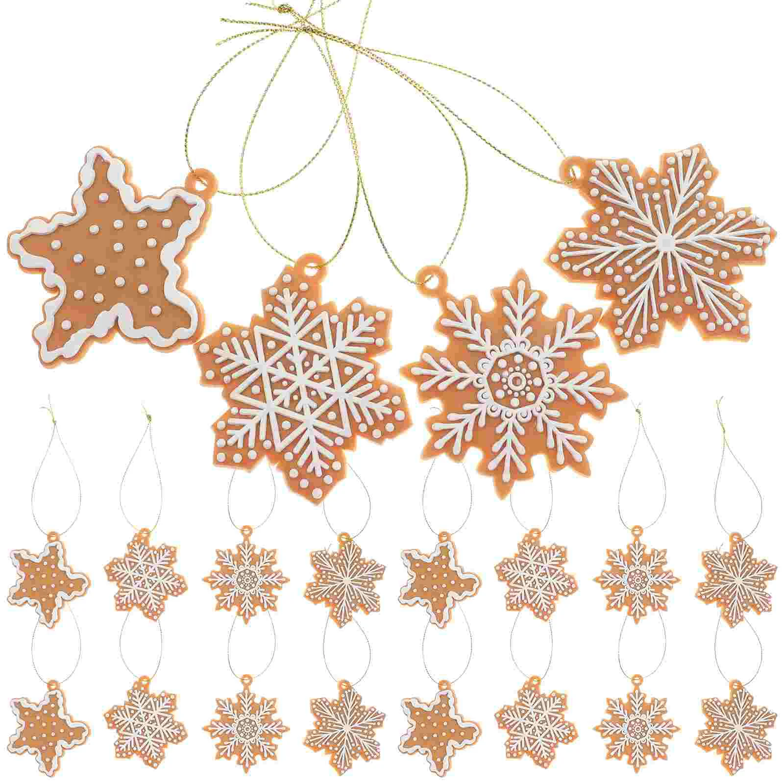 

Snowflake Pendant Party Decoration Xmas Tree Ornament PVC Gingerbread Home Supplies Christmas Hanging Decors