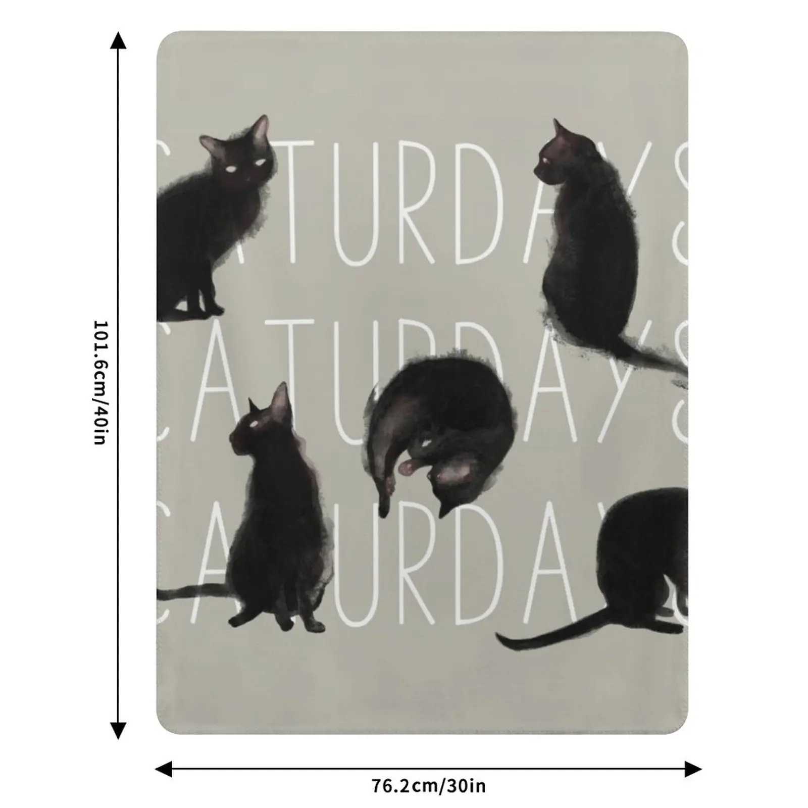Плед Caturdays с изображением черной кошки, уютный плед, подарок на день рождения для него и для нее (art.: 3920da97993af) - 3920da97993af