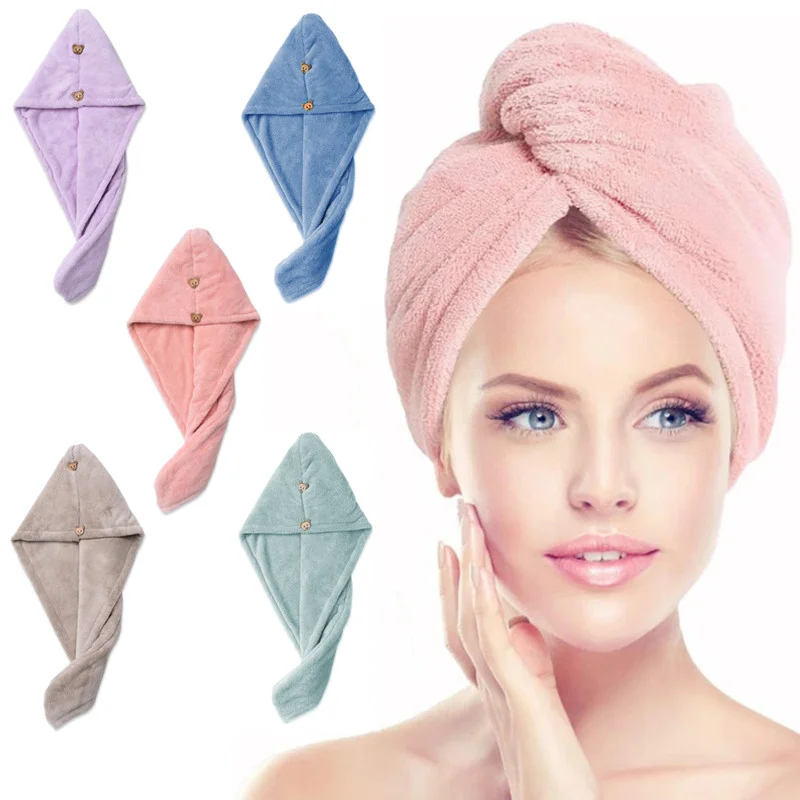 

Magic Quick-dry Hair Towel Household Super Absorbent Quick Drying Head Hat Shower Cap Multi-colored Microfiber Dry Hair Towel