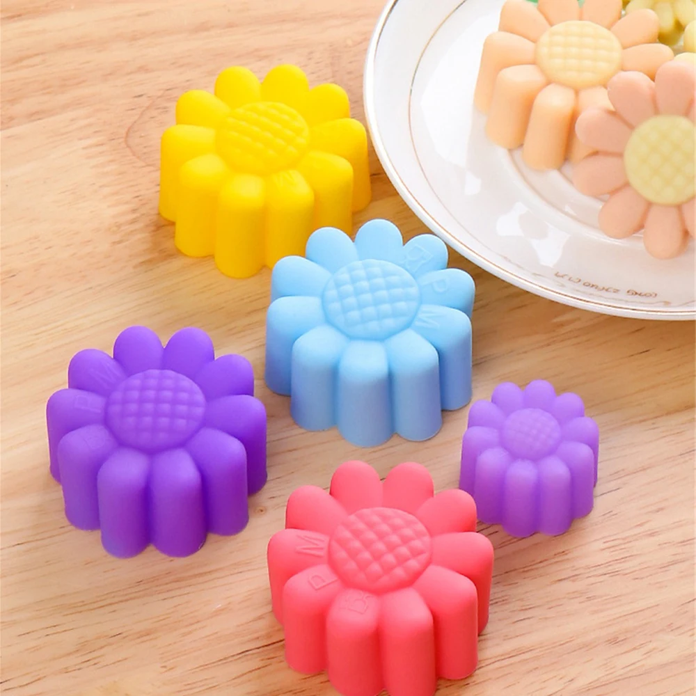 

1PC Sunflower Silicone Muffin Cup Mold Muffin Cake Chocolate Baking Tray Silicone Cake Mold Chocolate Mold Pastry Cake Form
