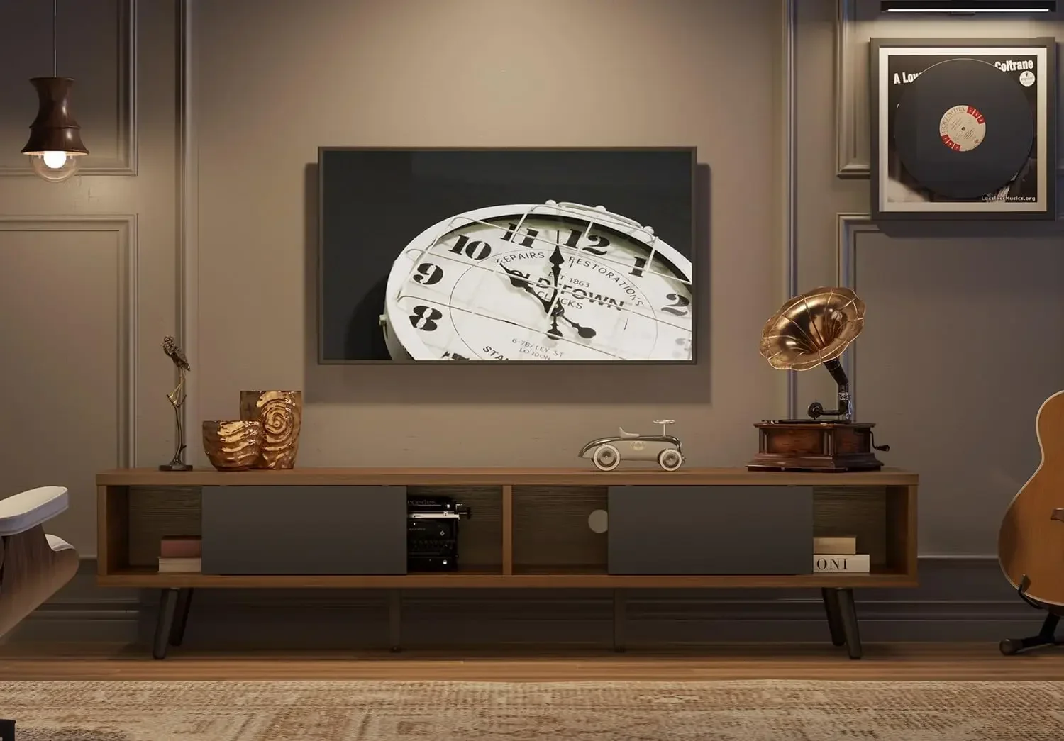 70-дюймовая современная подставка под телевизор середины века для 75-дюймового