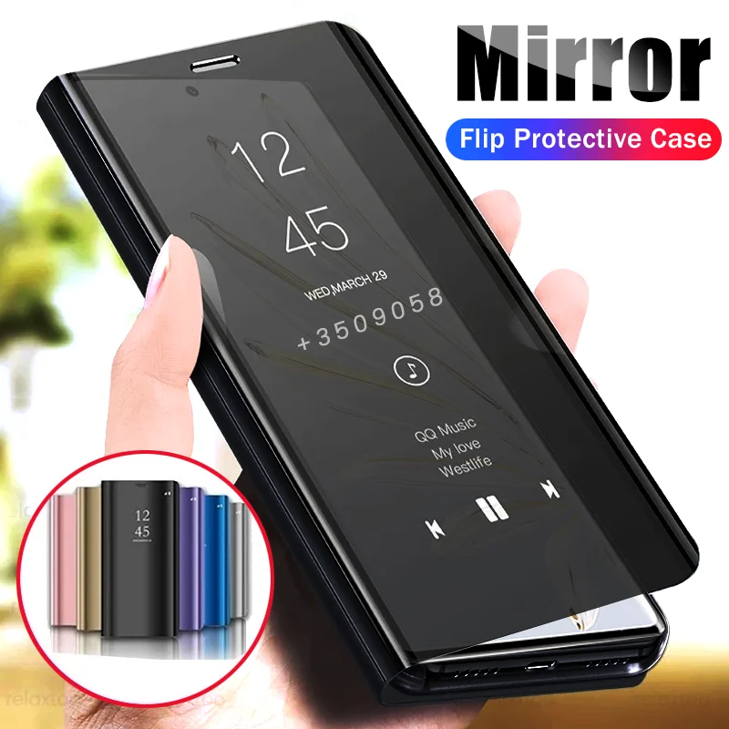

Honor70 Case Smart Mirror Leather Flip For Honor 70 5G 2022 FNE-AN00,FNE-NX9 6.67" Magnetic Book Stand Coque On Honar Honer 70