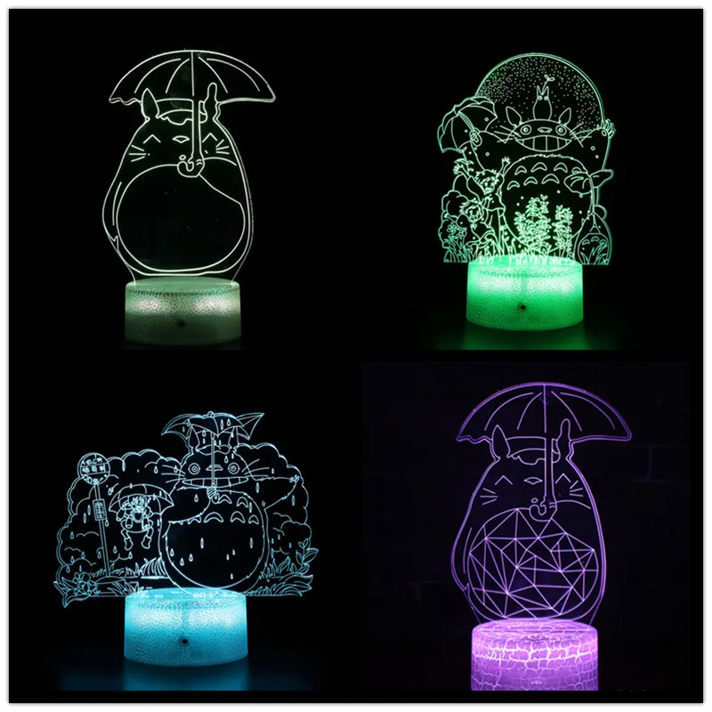 

Cartoon Tonari No Totoro 3D Lamp Anime LED Night Light My Neighbour Illusion Table Lampe Bedroom Decor Nightlights Lamparas Gift