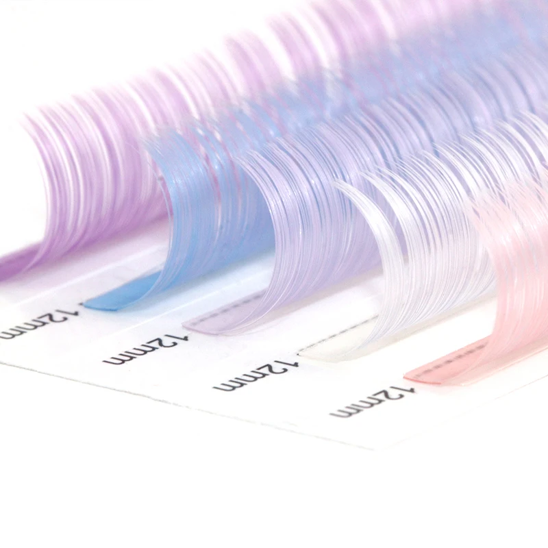 Цветные накладные ресницы красного розового оранжевого зеленого синего