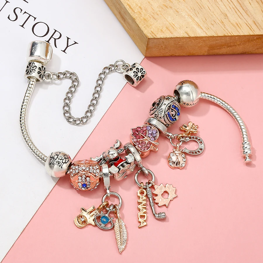 Seialoy новые браслеты-подвески с перьями и насекомыми листьями для женщин девочек