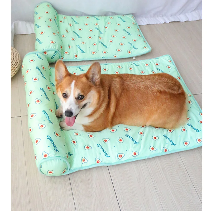 

Pet Cooling Mat Summer Cat Dog Breathable Ice Pad Sofa For Small Medium Dogs Pets Cooling Sleep Mats With Pillow Pet Supplies
