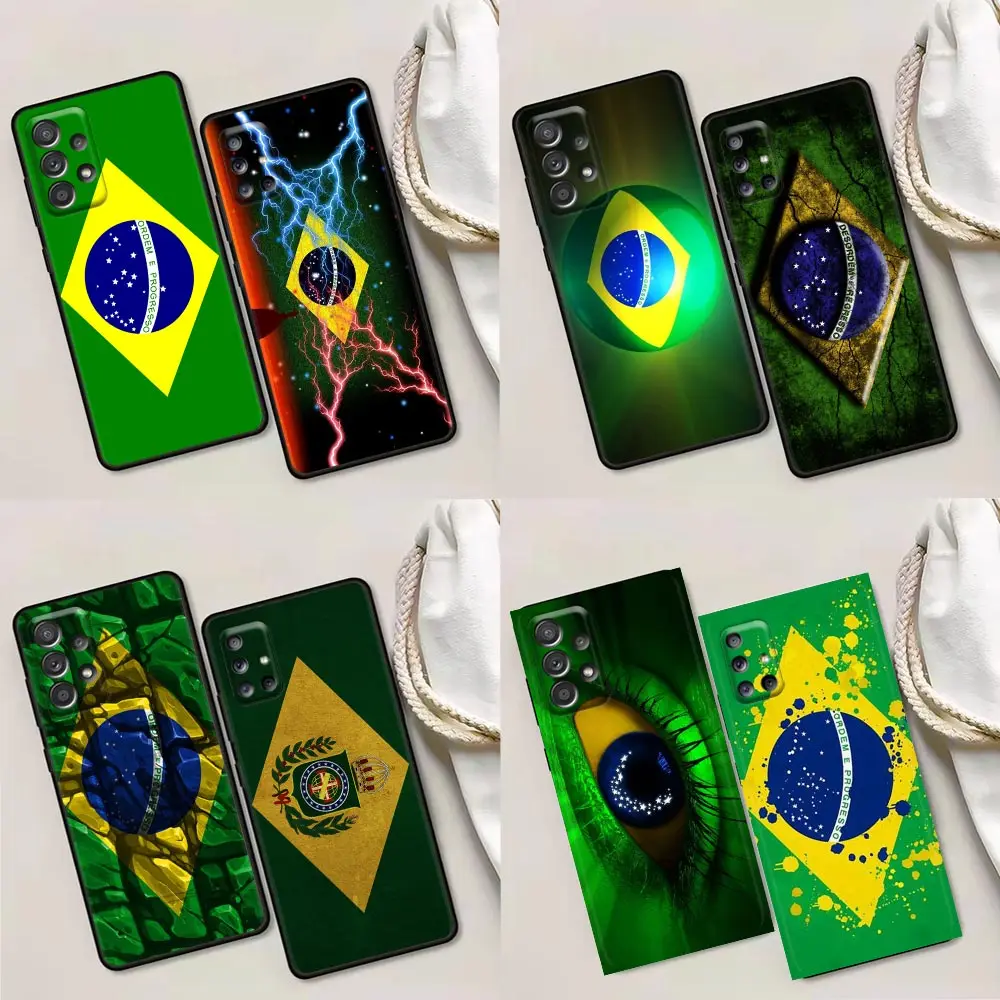 

Phone Case for Samsung A01 A02 A03s A11 A12 A21s A32 A41 A72 A52s 5G A91 A91s Soft Case Brazil Brazilian flag