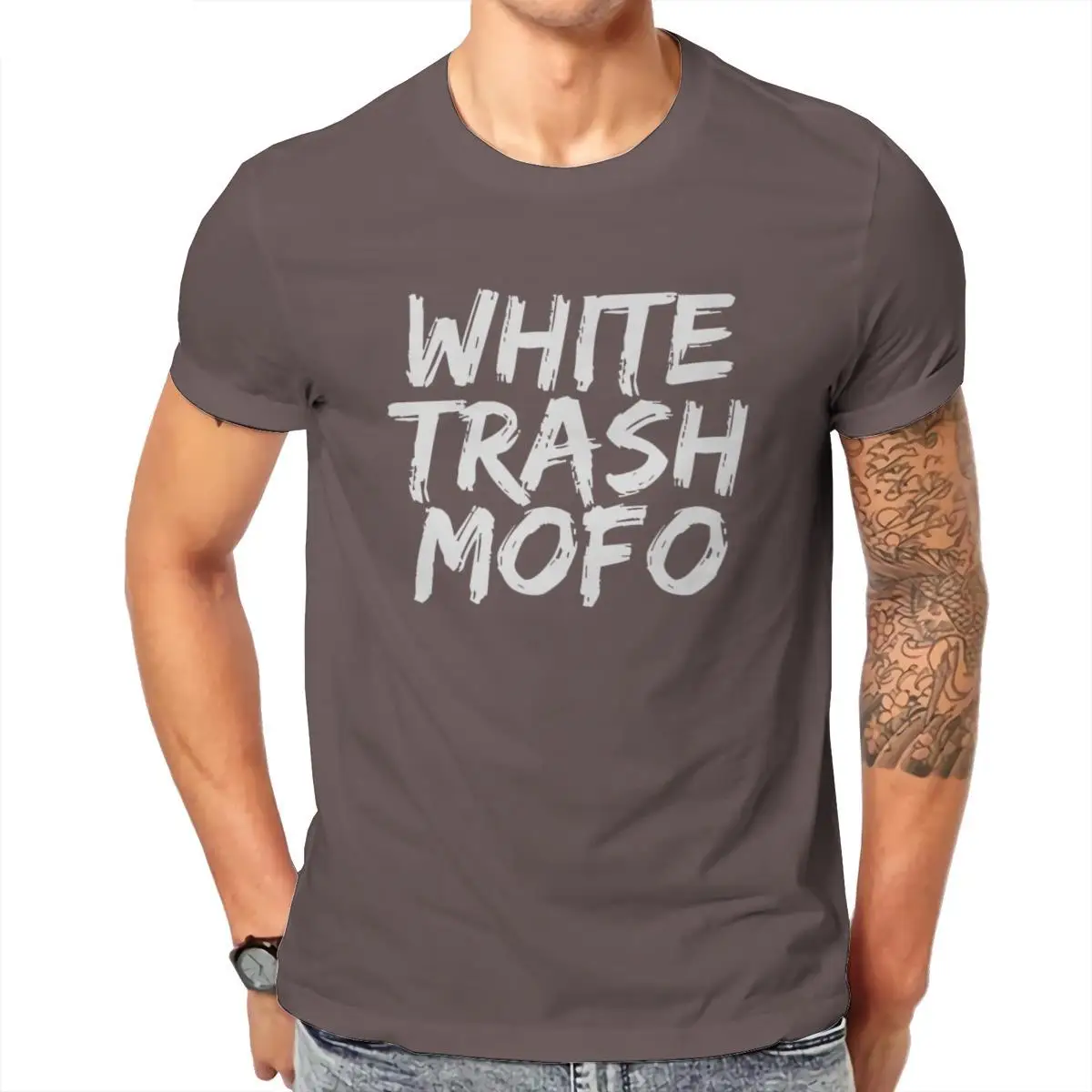 

Wholesale WHITE TRASH MOFO Mens T-Shirt Printing Oversized Woman Aesthetic Mens Clothes 103228