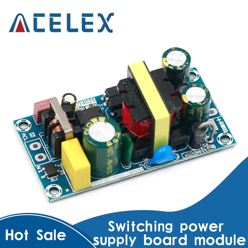 

AC-DC 12V2A 24W Switching Power Supply Module Bare Circuit 100-265V to 12V 2A Board for Replace/Repair 24V1A