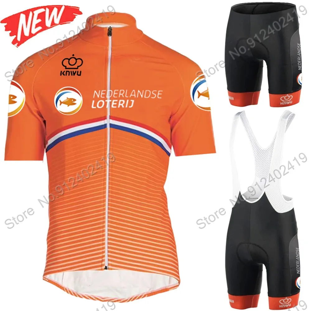 

New Netherlands National Team Cycling Jersey Set Dutch Cycling Clothing Mens World Champion Road Race Bike Suit MTB Fietskleding