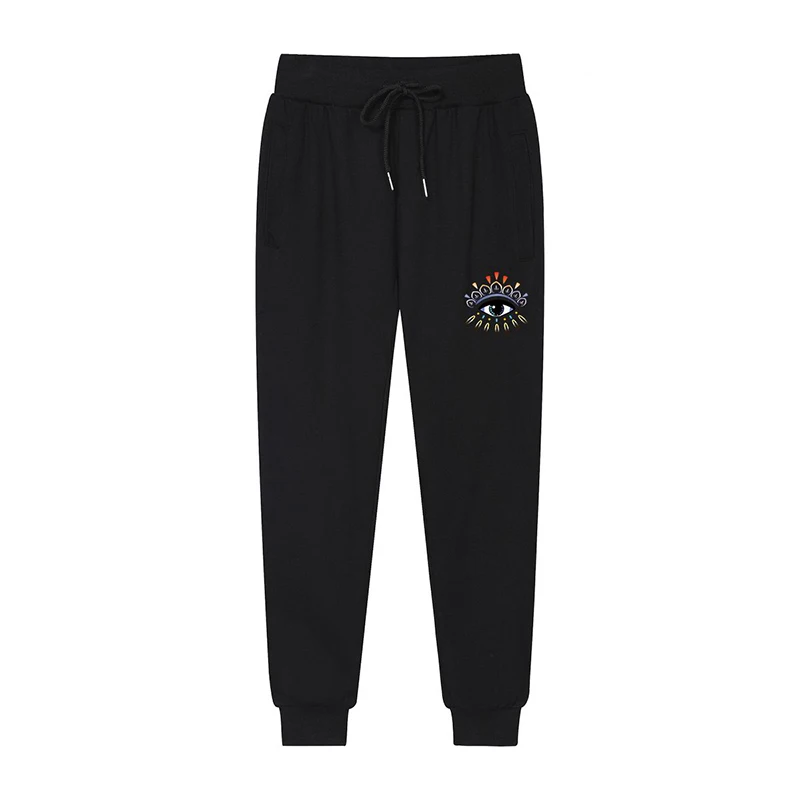 Брендовые мужские хлопковые брюки с принтом спортивные штаны для фитнеса спорта