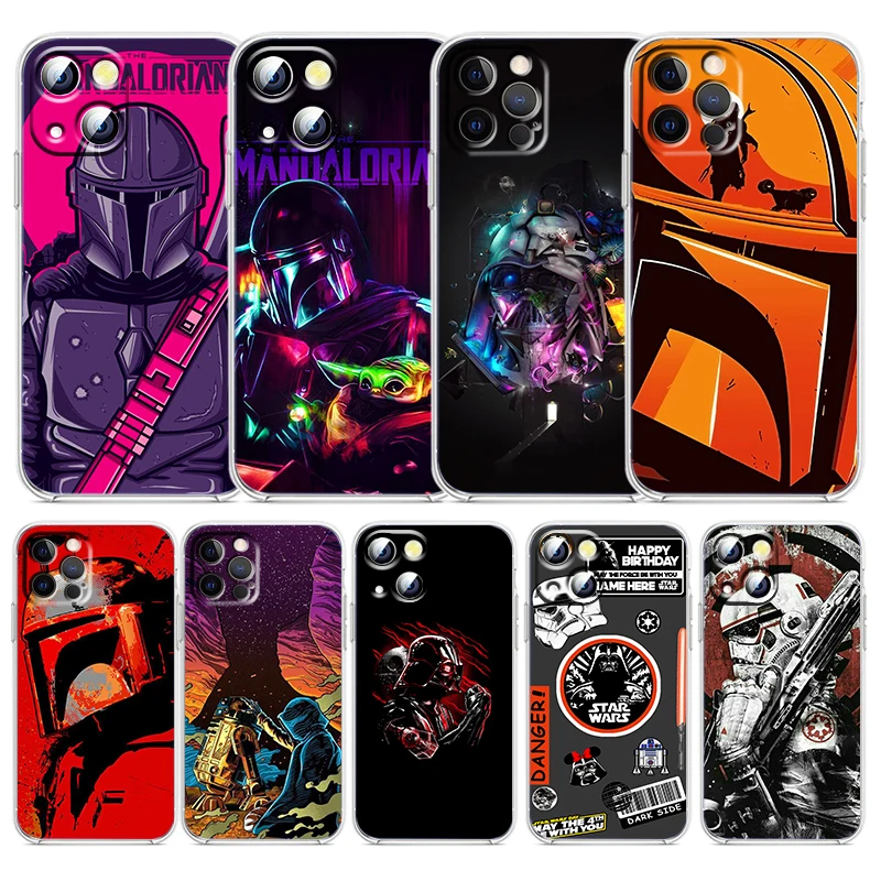 

Popular Star Wars Cool For Apple iPhone 13 12 11 mini 8 7 6 5 XS XR X SE 2020 Pro Max Plus Transparent Phone Case Funda Capa