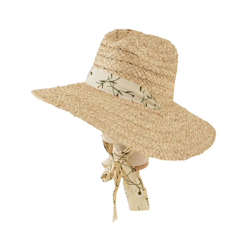 

Fashion Sun Visor Hat Wide Brim Straw Hat with Windproof Rope Summer Beach Hat for Outdoor Activities Camping Climbing