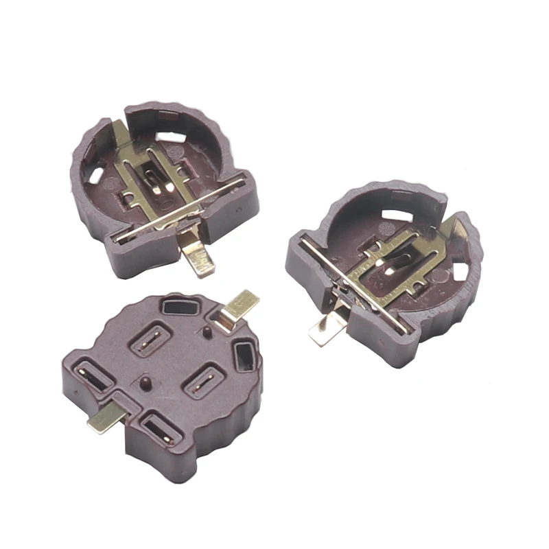 Фото 【50-10 шт.】BS-1220-2 CR1220 CR1225 3V Держатель для кнопочных батареек, корпус SMD, золотое покрытие №2