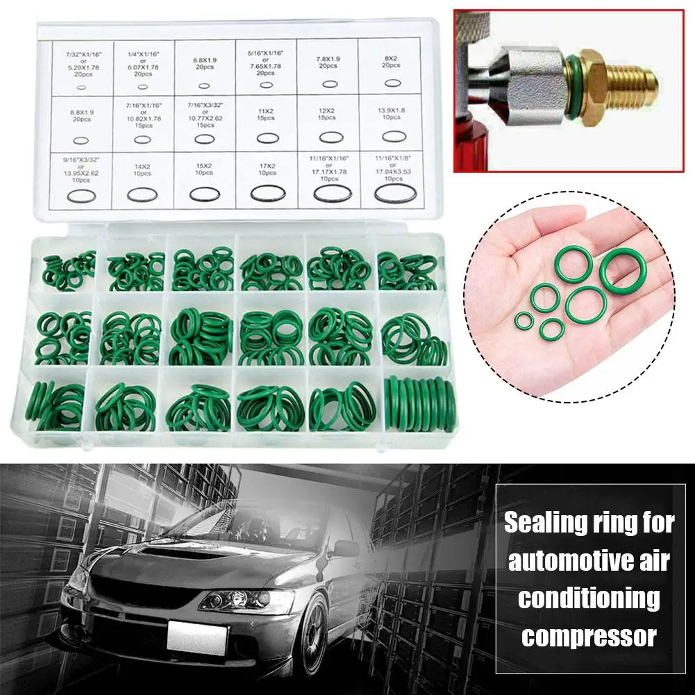 

270 шт. 18 размеров универсальный автомобильный Кондиционер HNBR набор колец для хладагента для автомобиля ремонт автомобильное кольцо Кондиционер резиновый инструмент F2O0