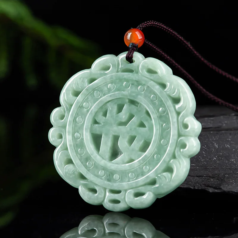 

Бирманский нефритовый кулон ожерелье роскошный драгоценный камень модные ювелирные изделия амулеты зеленые драгоценные камни японский из...