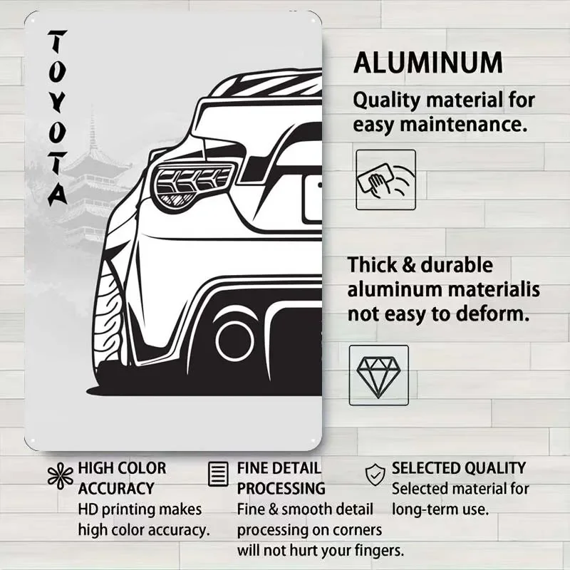 Металлическая вывеска Toyota GT86 JDM