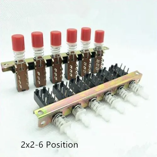 

Interlock Switch Push Button Piano Type 6/12/18/24 Pin 1-8 Row Straight Through Hole Long Service Life Selflock 4mm Pin Pitch