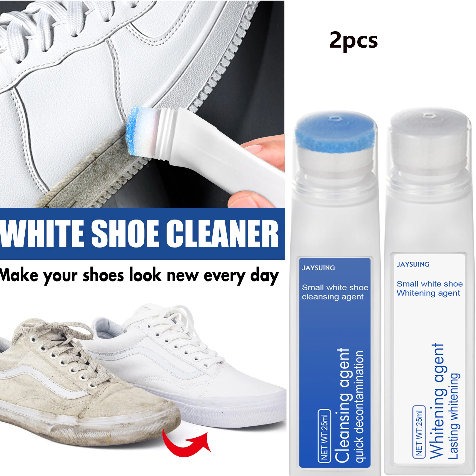 Shoe Cleaner Shoe Whitening Agent Shoes Whitening Removes Dirt Yellow Include Complex Active Agent Whitening Enzyme