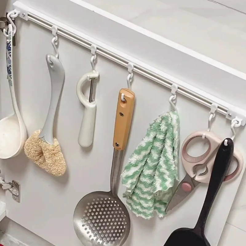 Kitchen Utensil Rack Bedroom Wall Rai Oraanizer Space Saving Hooks Pan Pot Hangers Adhesive Hangel