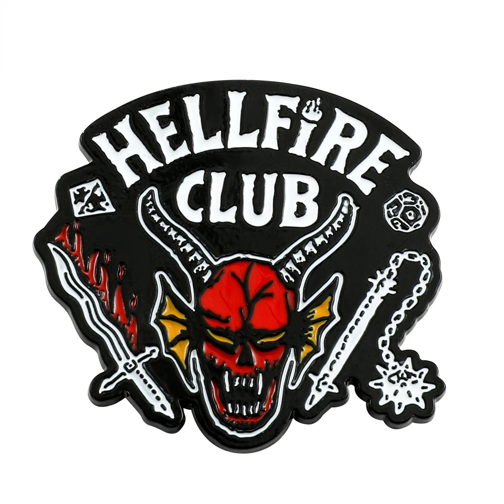 

Hellfire Club Stranger Things Pin Eddie Munson Pin Badge Brooch Tv Show Enamel Lapel Pin Costume Accessories for Fans Gift