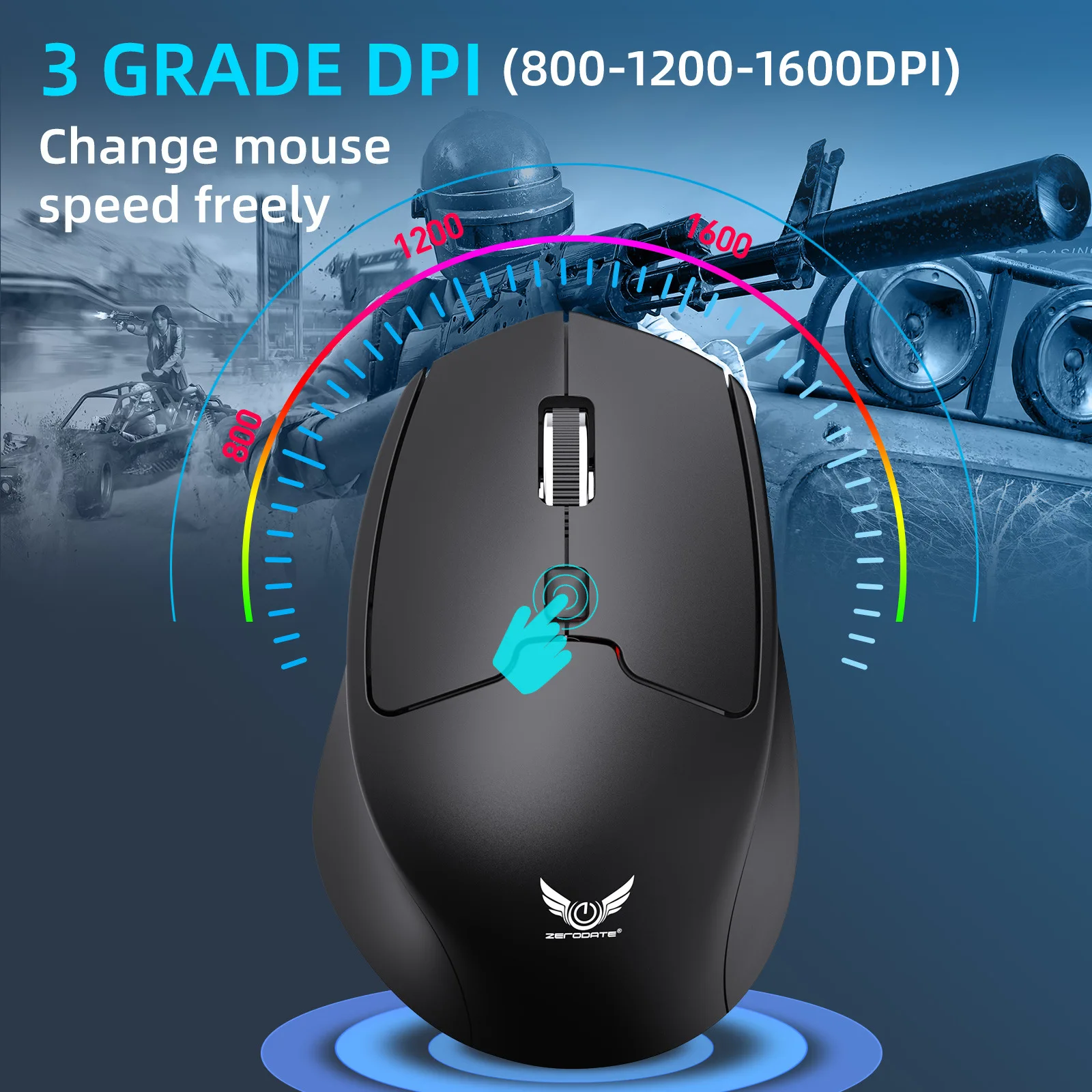 

2.4 GHz Portable Wireless Gaming Mouse USB Receiver 1600DPI 6 Keys Optical Mice Gamer for Laptop Computers Mouse