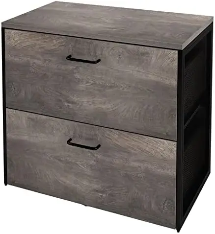 2 Drawers Wood Lateral File Cabinet for Letter Size/A4/Legal File Full Extension Soft Close Concealed Slide (Rustic Brown)