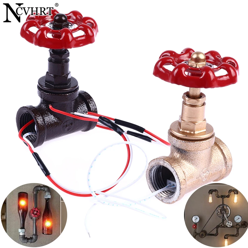 

1/2 дюймовый стоп-клапан светильник винтажный стимпанк переключатель с проводом для водопроводных труб лампы лампа в стиле лофт Железный кл...