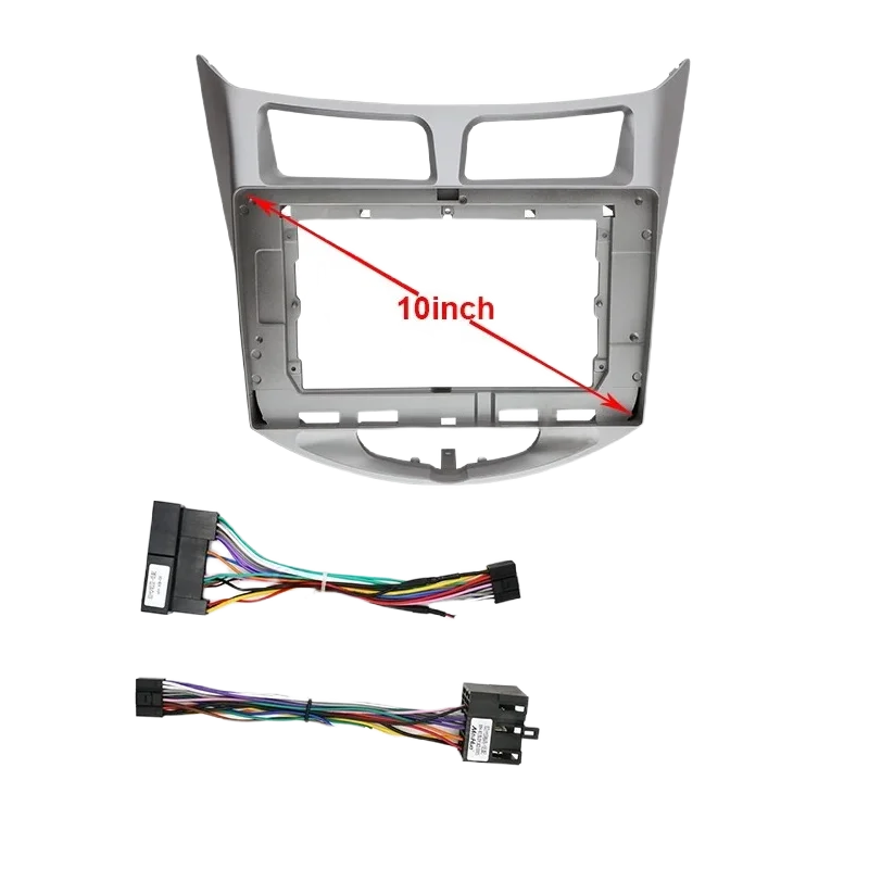 Фото Для HYUNDAI 2011-2014 VERNA l-25 ACCENT 9 дюймов автомобильный CD-радио пластиковая панель приборной панели рамка GPS Android мультимедийные кабели №2