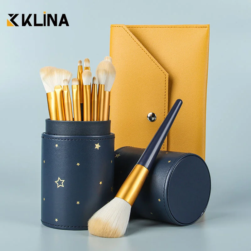 KLINA 12PCS Makeup Brushes Set Kit For Women Professional Natural Brush Foundation Powder Contour Eyeshadow Lip Make Up Tools