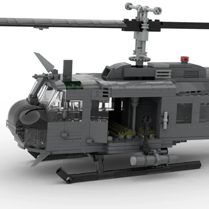 Военная модель Moc строительные кирпичи UH-1H Iroquois Huey технология вертолета