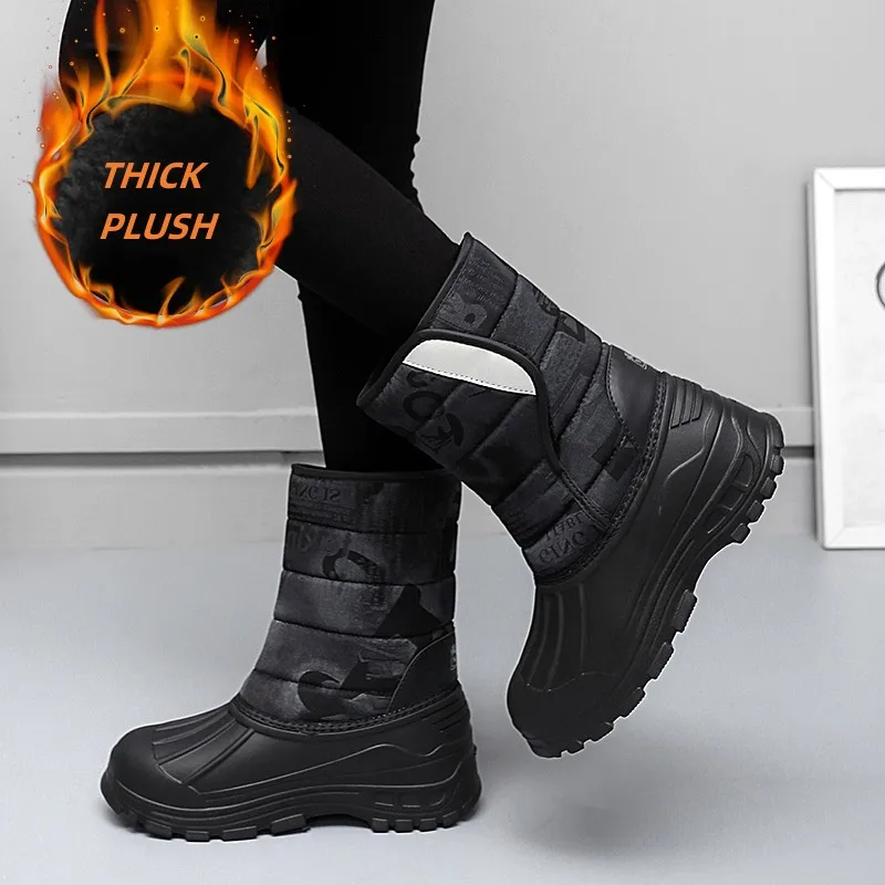 Women Snow Boots Thick Plush Waterproof Non-slip Boots Fashion Woman Winter Shoes Warm Fur Botas mujer