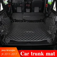 Car Trunk Mats For Jeep Wrangler JK 2011-2017 Durable Cargo Liner Boot Carpets Rear Interior Decoration Accessories
