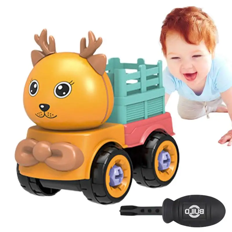 

Assembly Cars For Kids Engineering Construction Truck Toy Vehicle Animal Shape DIY Assembly STEM Building Educational Car Toys