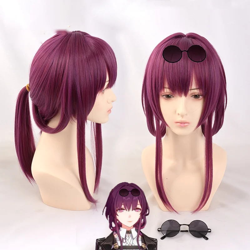 

miHoYo Game Honkai Cosplay Star Rail Kafka Wig Sunglasses Girl Comic Con Hair Halloween Carnival Headwear Anime Cos Accessories