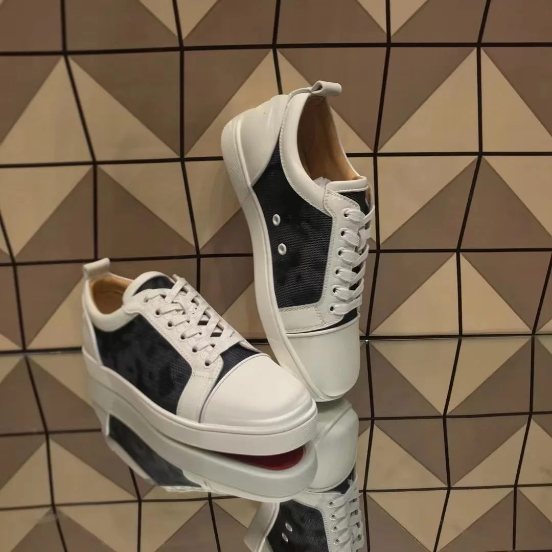 

Низкие мужские роскошные высококачественные кеды для вождения черные камуфляжные сетчатые белые кроссовки из натуральной кожи на плоской ...