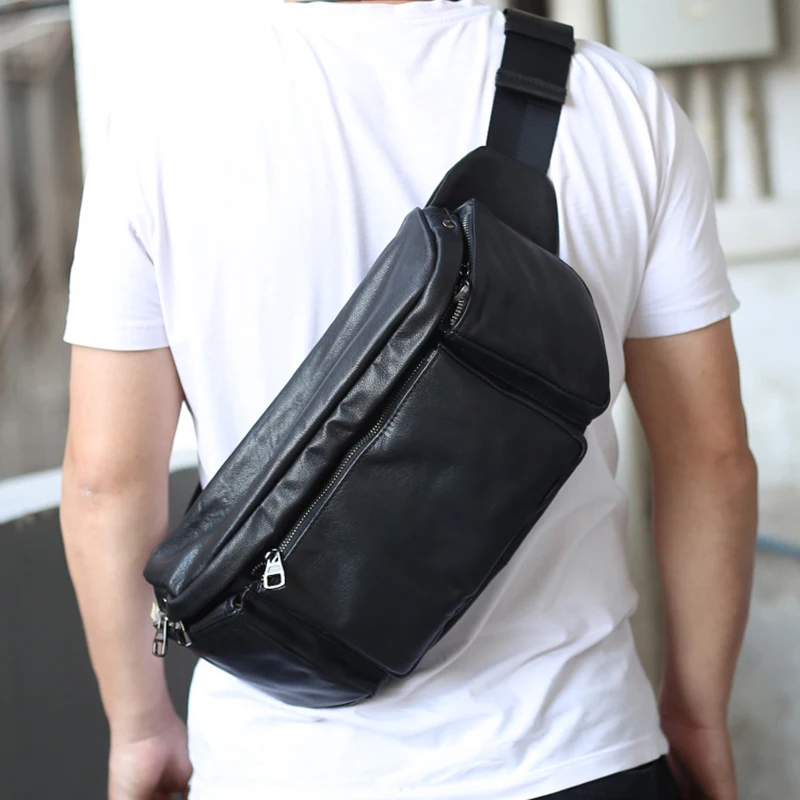 

Genuine Leather Bags Male Bag Fashion Shoulder Waterproof Bags Selling Men Hot Bags Bag Men Travel Men's Leather Chest Crossbody