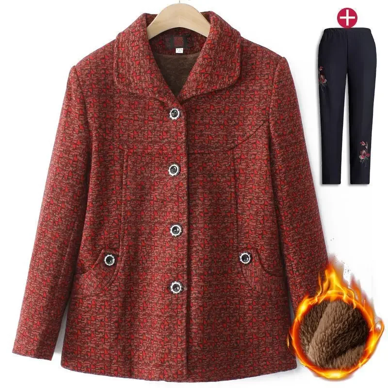 Осенняя коллекция женская утолщенная шерстяная куртка на флисовой подкладке