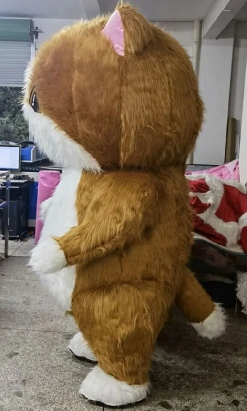 Пушистый надувной плюшевый костюм кошки талисман Мультяшные коты Косплей