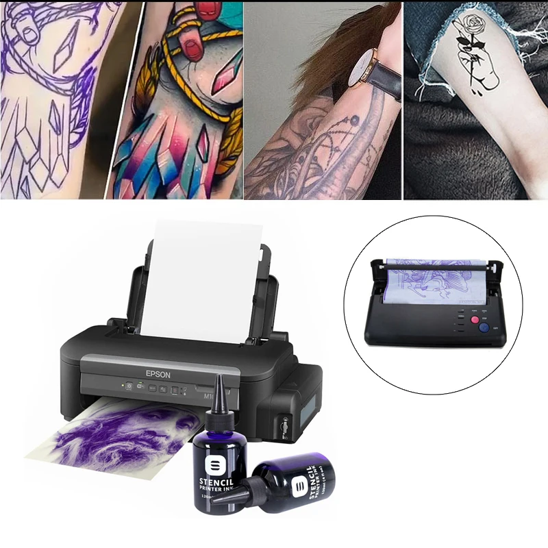 Dövme transferi şablon yazıcı mürekkep püskürtmeli Kit izleme kağıdı termal Transfer kağıt dövme aksesuarları dövme Transfer makinesi