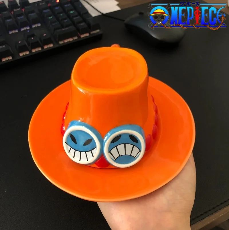 

Аниме цельный Косплей кружка для воды креативная чашка для трех братьев шляпа в форме кофейной чашки Luffy Ace Sabo керамическая чашка фотоорнамент
