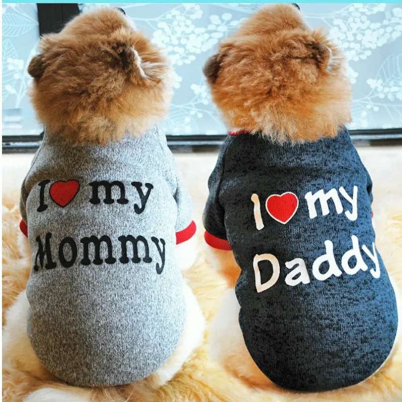

Gray Hoodie Dog Clothes Letter Pet Clothing for Dogs Outfits Cute Cartoon Spring Autumn Thicken Yorkies Print Ropa Para Perro